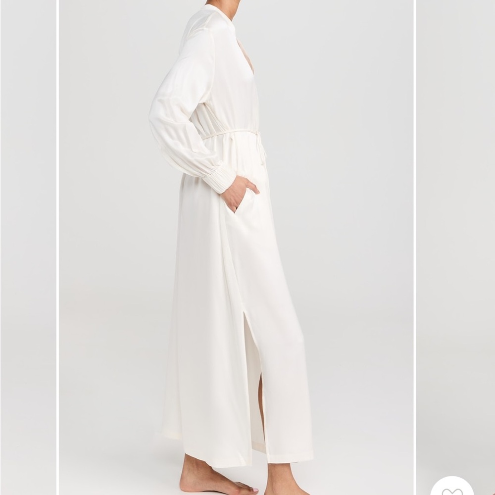 LUNYA BNWT Washable Silk Long Robe in Tranquil White Size XS/S - Picture 2 of 6